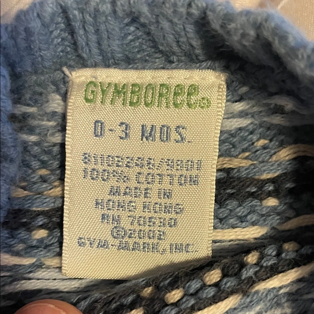 Gymboree‎ Vintage Blue White Fair Isle Patterned Sweater 0-3 Preppy Outdoor